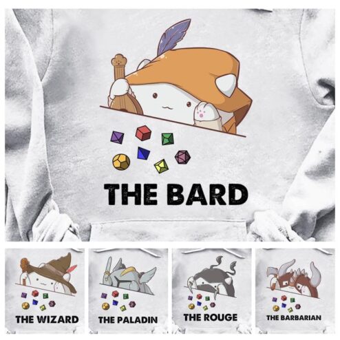 The bard DnD shirt, the wizard Dnd shirt, custom image shirt
