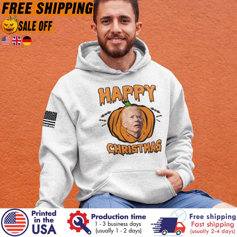 FREE SHIPING joe Biden pumpkin happy christmas halloween shirt