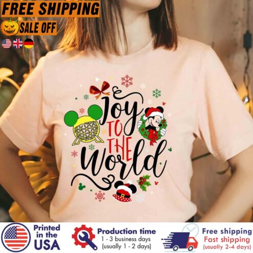 FREE SHIPING joy to the world Disney Christmas 2021 shirt, Christmas gift, Mickey christmas gift