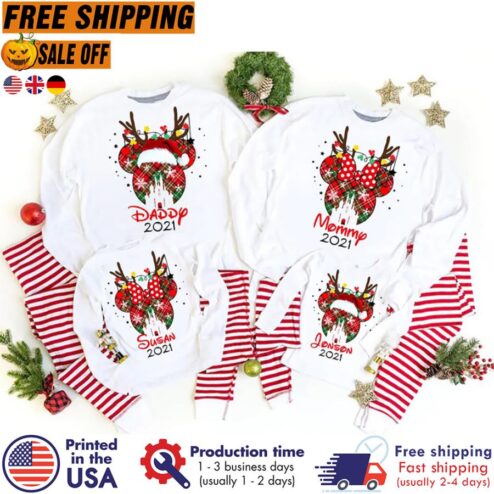 FREE SHIPING personalized Disney Christmas 2021 shirt, Family Disney Christmas, Mickey Christmas shirt, Santa claus Christmas shirt, Disney trip family shirt