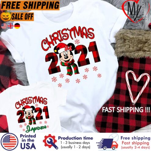 FREE SHIPING personalized Mickey christmas 2021 disney buffalo plaid shirt, Christmas gifts, Disney world gifts