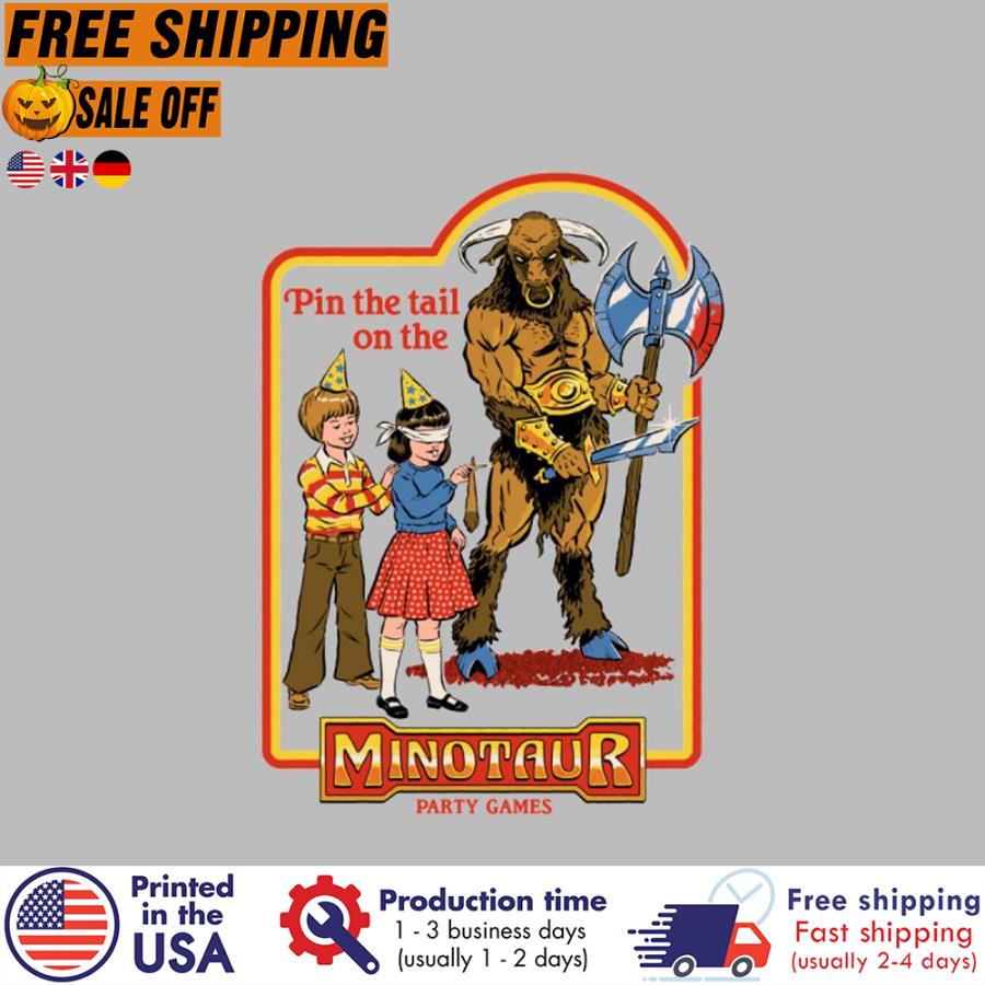 FREE SHIPING pin the tail on the minotaur party games shirt