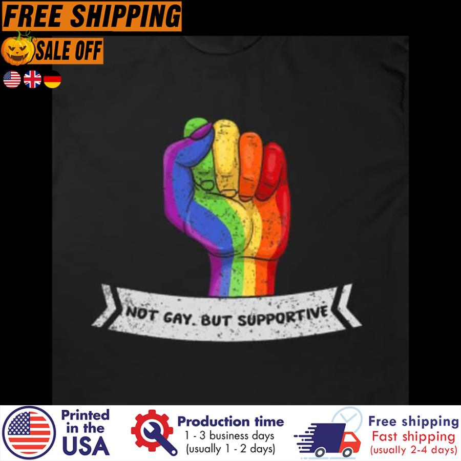FREE SHIPING punch not gay but supportive LGBT shirt