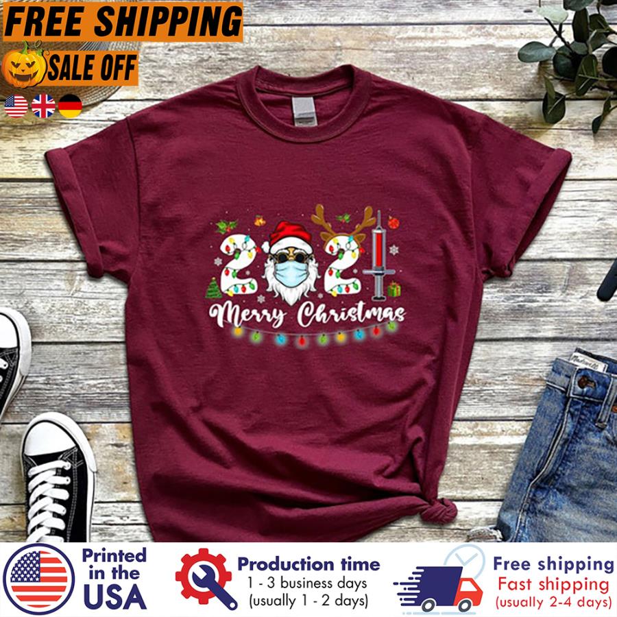 FREE SHIPING santa 2021 merry christmas pandemic shirt, Christmas gift, Pandemic Gift