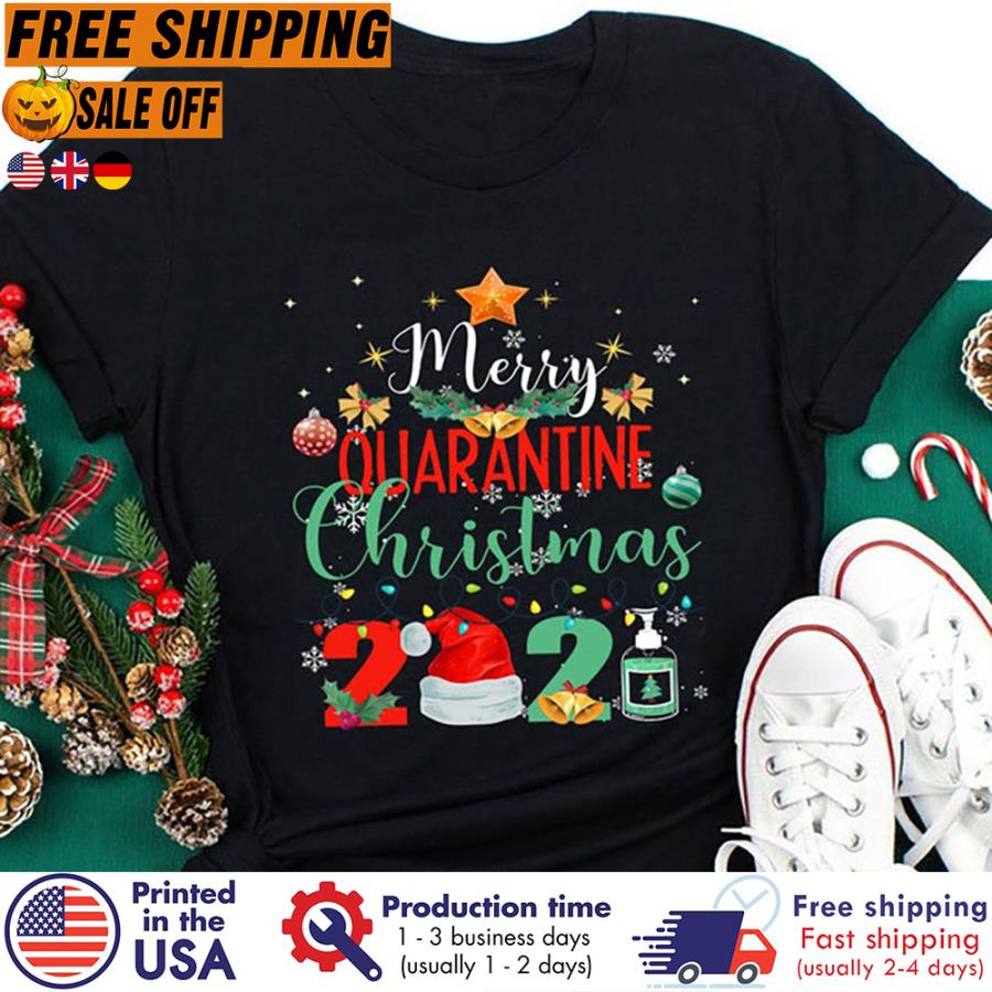 FREE SHIPING santa Merry Quarantine Christmas 2021 shirt, pandemic gifts, Christmas gifts