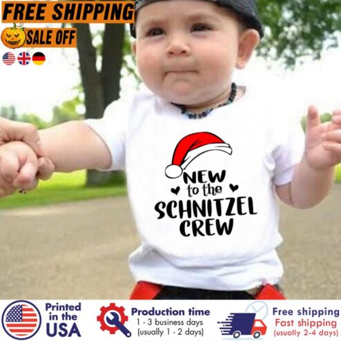 FREE SHIPING santa new to the Schnitzel crew christmas baby suit