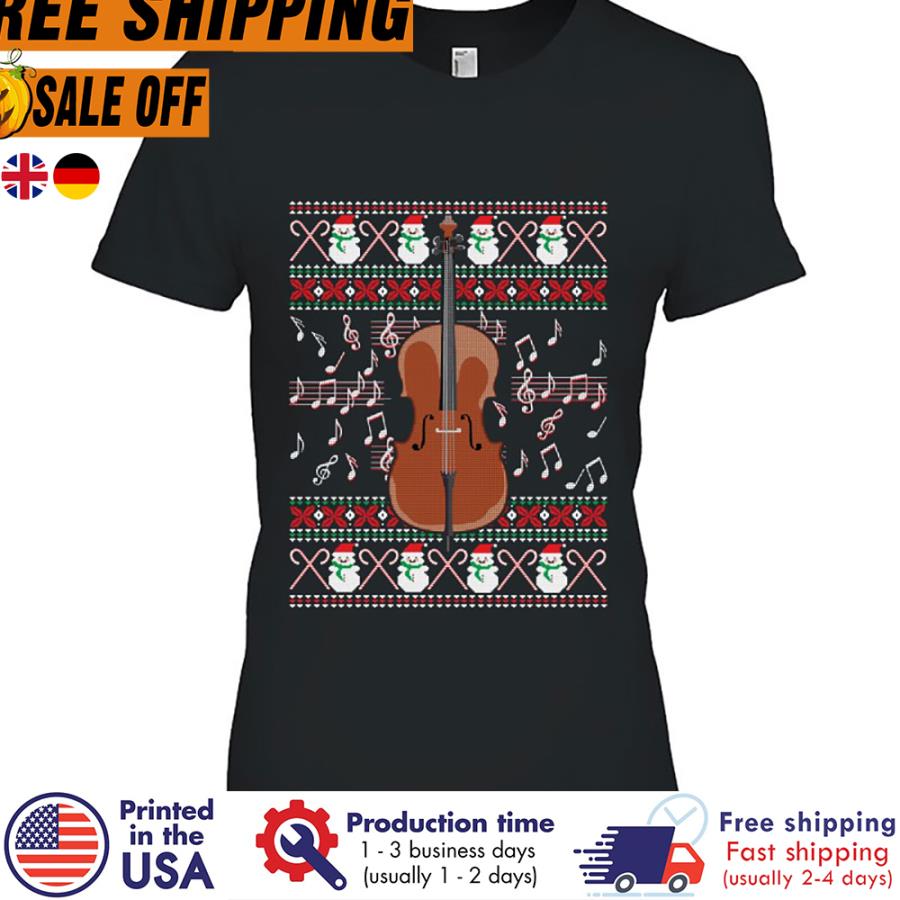 FREE SHIPING snowman Cello Ugly Christmas Shirt
