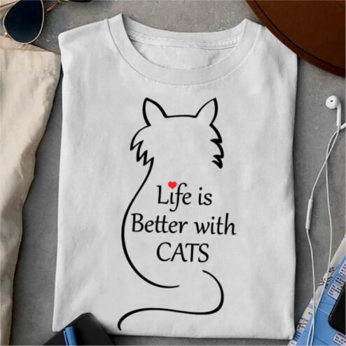 FREE SHIPPING life is better with Cats shirt