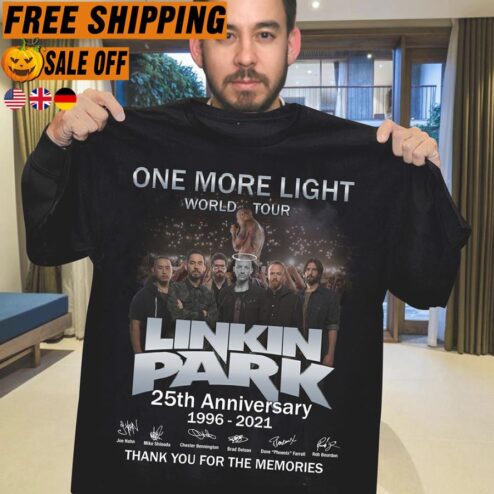 FREE SHIPPING one more light world tour Linkin Park 25th anniversary 1996 2021 thank you for the memories signature shirt