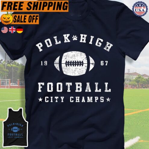 FREE SHIPPING polk High 19 67 Football city champs shirt