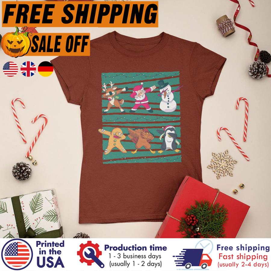 FREE SHIPPING santa Snowman Gingerbread Reindeer Funny dubbing Christmas shirt