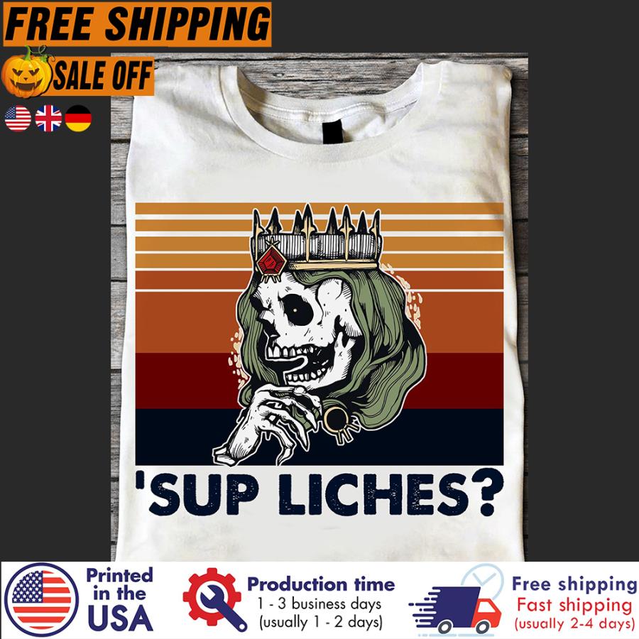 Free Shipping Skull Queen sup Liches Vintage Shirt