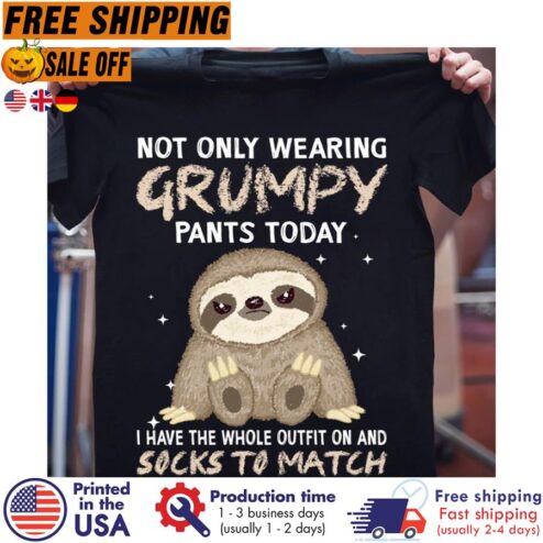 Free Shipping Sloth Not Only Wearing Grumpy Pants Today I Have The Whole Outfit On And Sock To Match Shirt