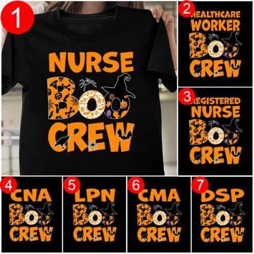FREE SHIPPING witch Nurse Boo Crew halloween shirt