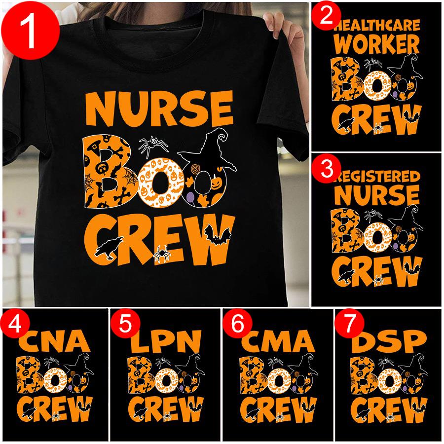 FREE SHIPPING witch Nurse Boo Crew halloween shirt