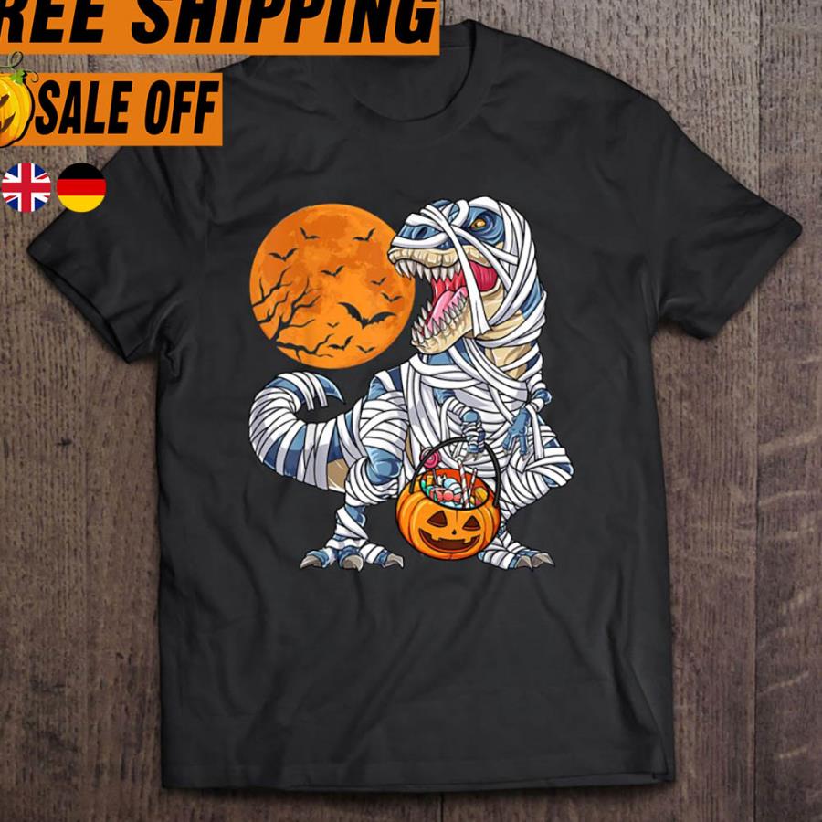 T-rex mummy trick or treat halloween shirt