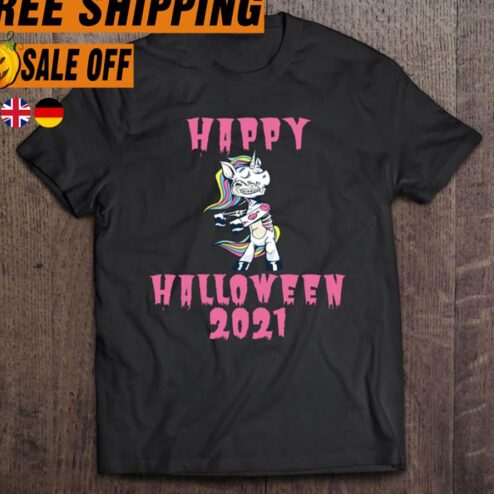 Unicorn happy halloween 2021 halloween shirt
