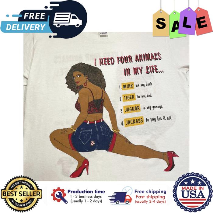 Afro girls I need four animals in my life shirt