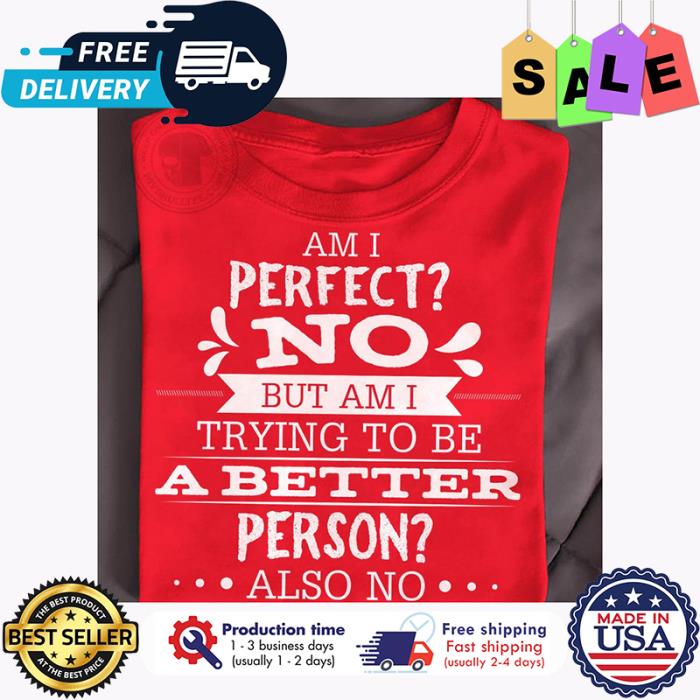 Am I perfect no but am I trying to be a better person also no shirt