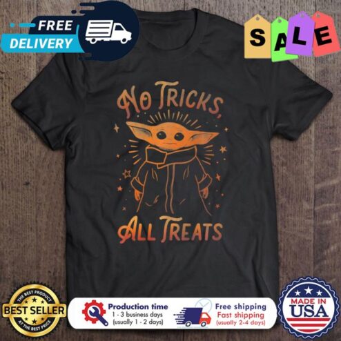 Baby Yoda no tricks all treats halloween shirt