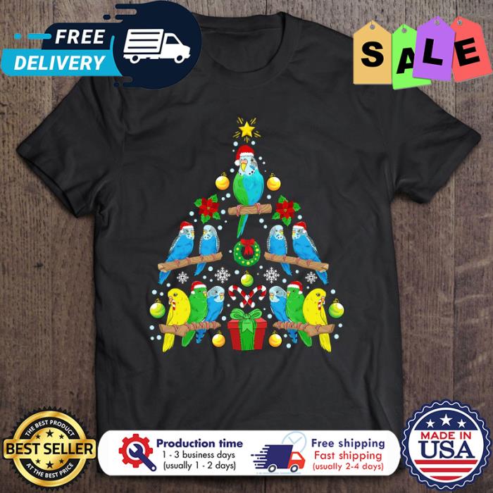 Budgie Tree Bird Christmas shirt