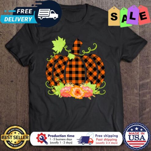 Buffalo Plaid Pumpkin Fall Halloween and Thanksgiving shirt