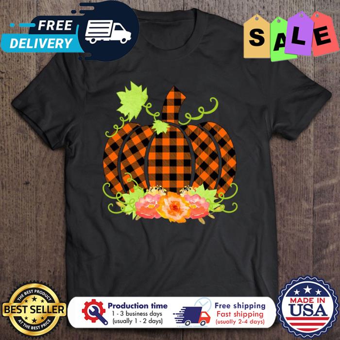 Buffalo Plaid Pumpkin Fall Halloween and Thanksgiving shirt