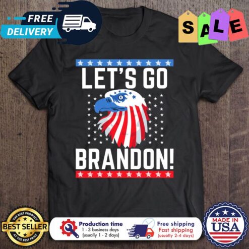 Eagles lets go brandon american flag shirt