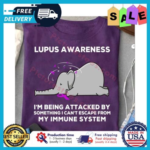 Elephant lupus awareness im being attacked by something I cant escape from my immune system shirt