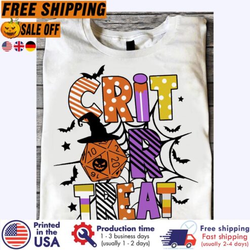 Free shipping Dice Crit Or Treat Halloween Shirt
