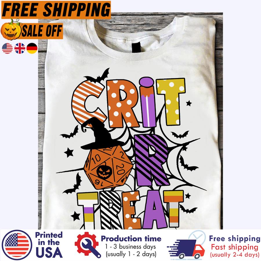 Free shipping Dice Crit Or Treat Halloween Shirt