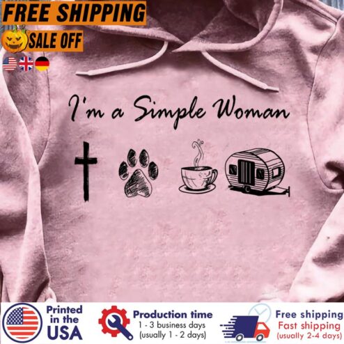 Im A Simple Woman Faith Paw Coffee Camping Shirt