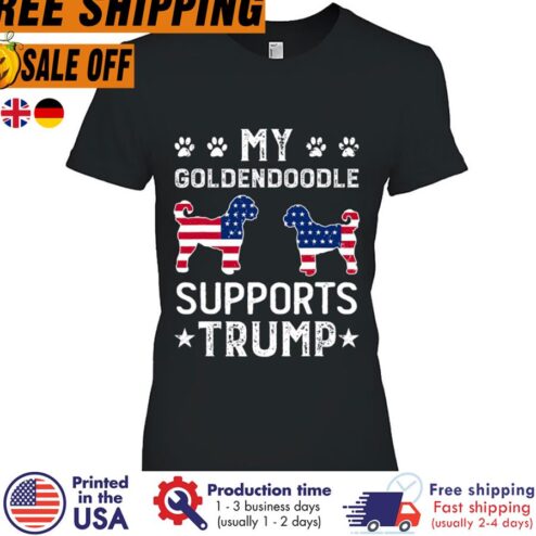 My Goldendoodle Supports Trump American Flag Shirt