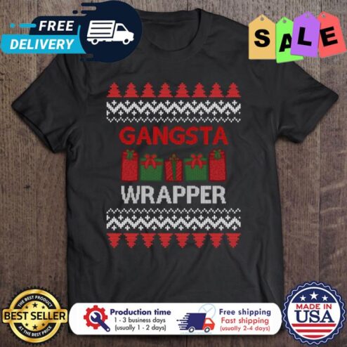 Gangsta Wrapper Merry ugly xmas christmas shirt