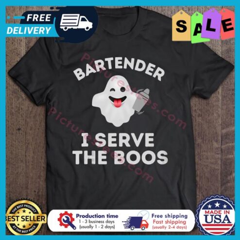 Ghost Bartender I Serve The Boos Halloween shirt