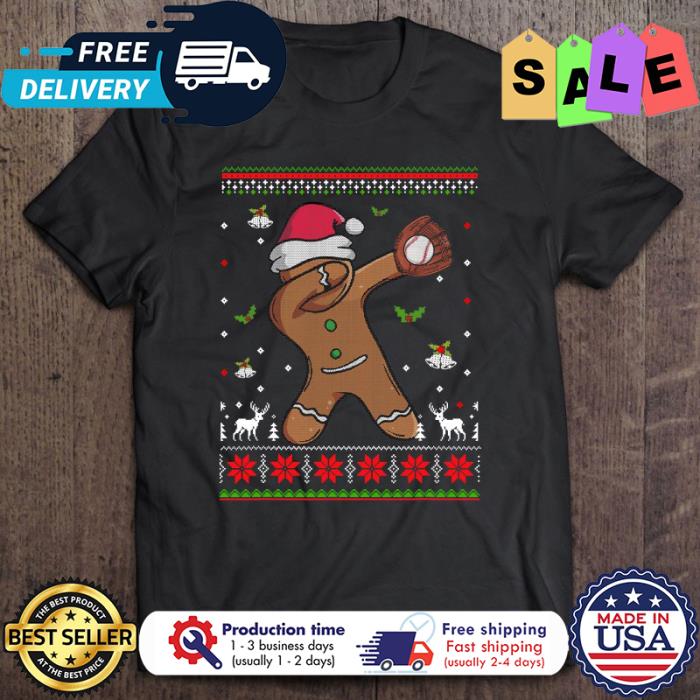 Gingerbread Dabbing basketball ugly xmas christmas shirt