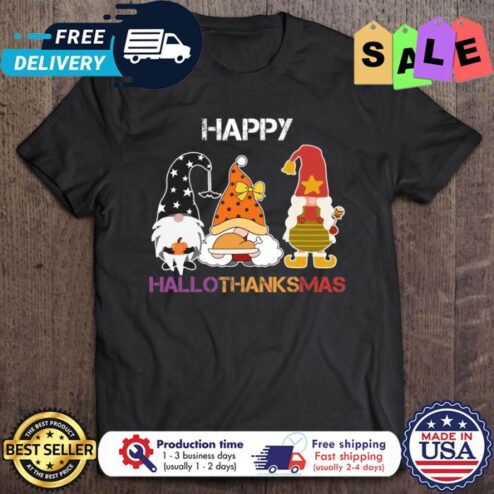Gnomies happy hallothanksmas christmas shirt
