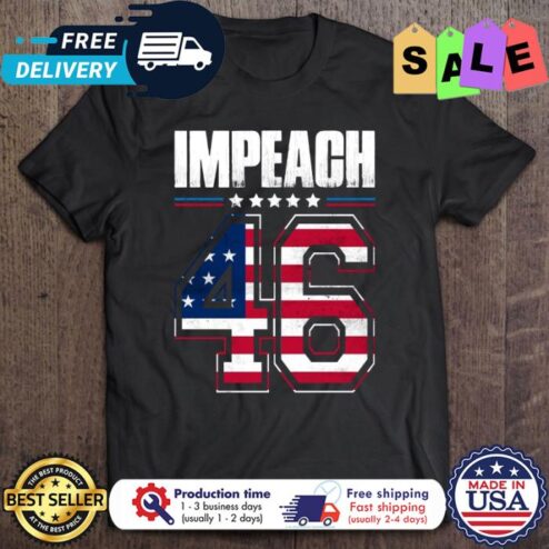 Impeach 46 Joe Biden Republican Vintage Patriot Anti Biden american flag shirt
