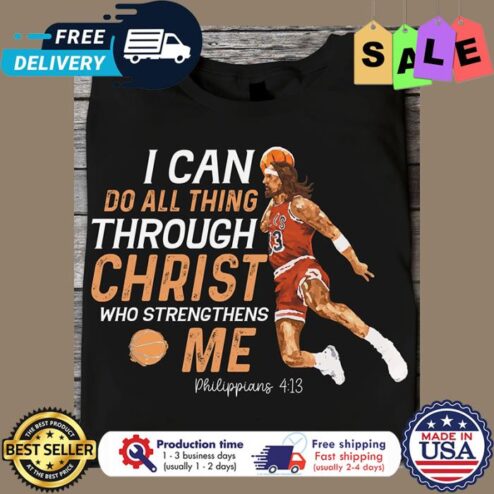 Jesus basketball I can do all thing through christ who strengthens me philippians shirt