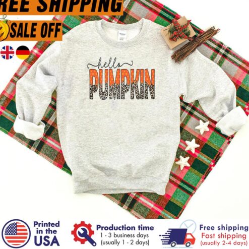 Leopard Hello pumpkin thanksgiving shirt