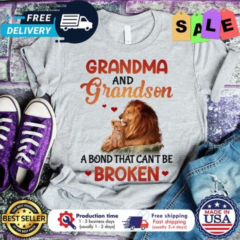 Lion grandma and grandson a bond that cant be broken shirt
