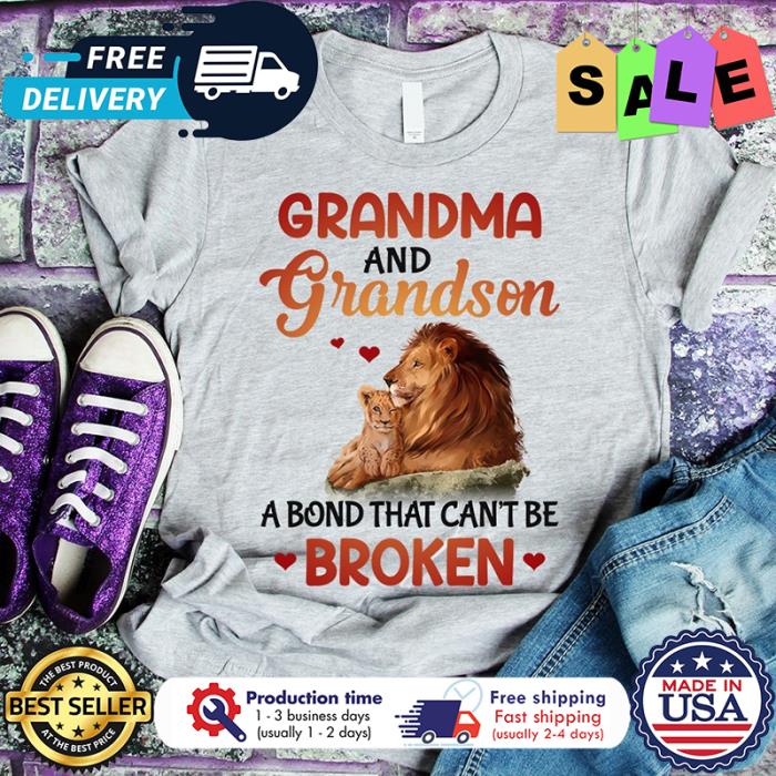Lion grandma and grandson a bond that cant be broken shirt