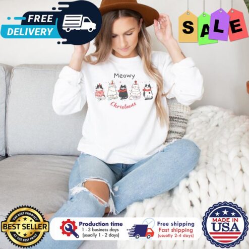 Meovy light christmas shirt