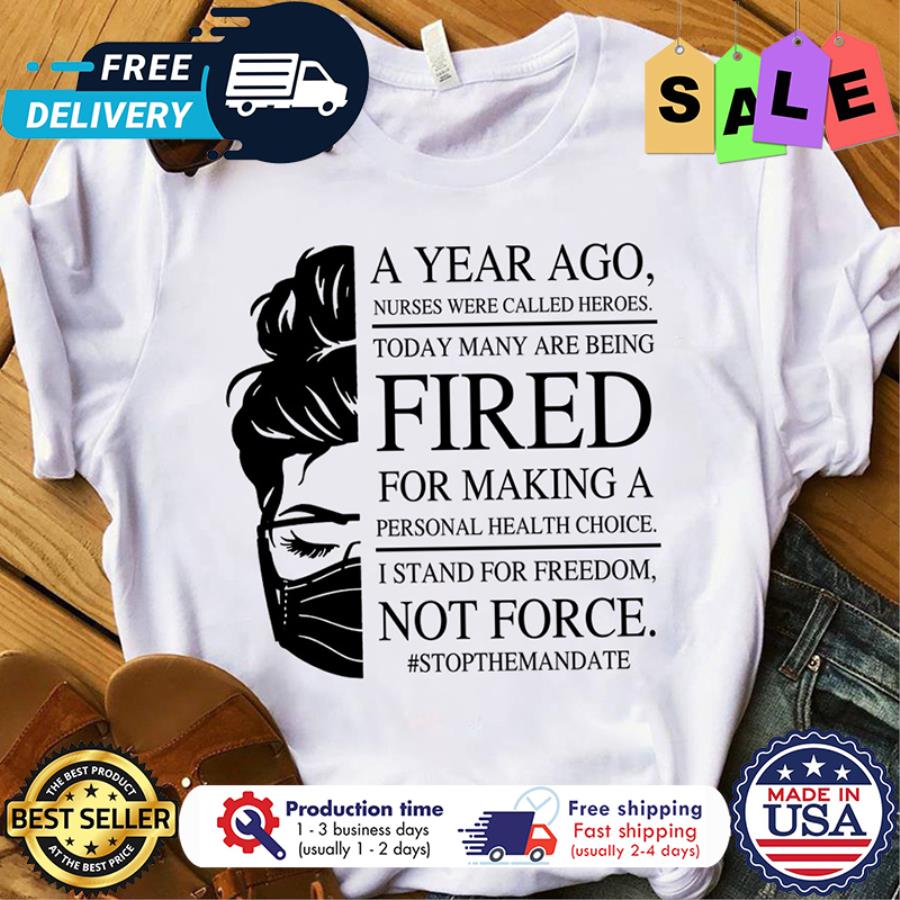 Messy bun girl a year ago Fired for making a personal health choice Not force shirt