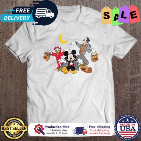 Mickey Goofy Donald trick or treat halloween shirt