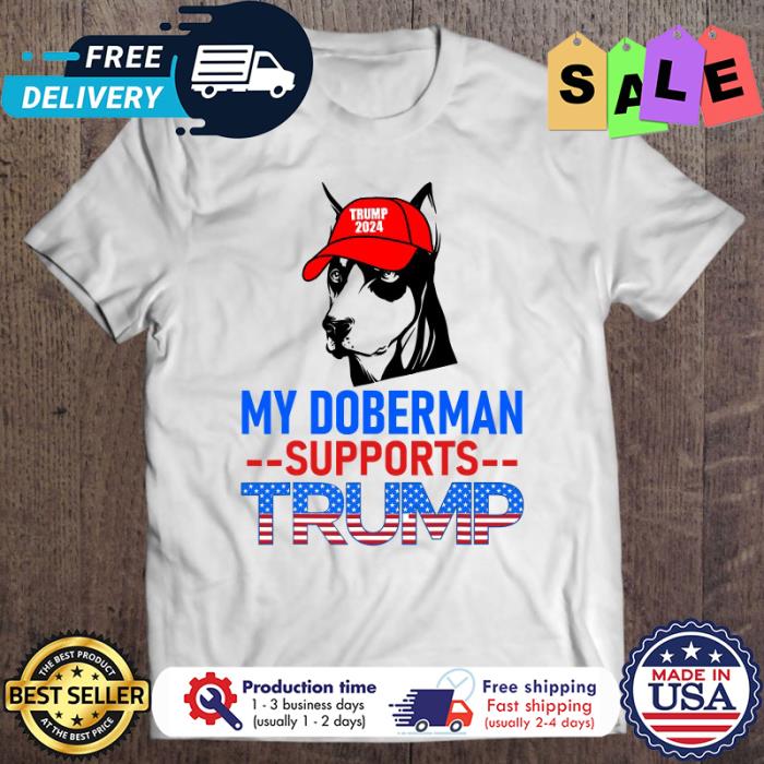 My Doberman Supports Trump 2024 american flag shirt