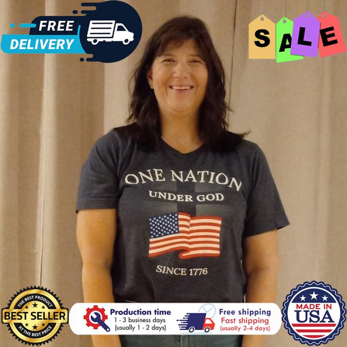 One nation under god since 1776 american flag shirt