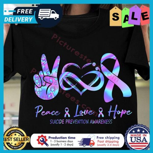 Peace love hope suicide prevention awareness shirt