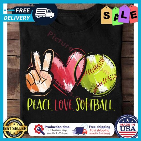 Peace love softball shirt