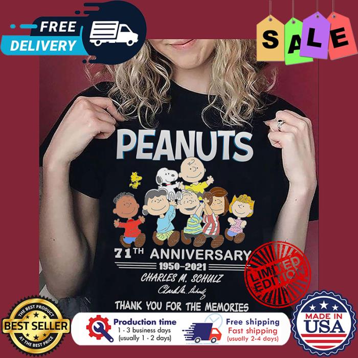 Peanuts 71th anniversary 1950-2021 Charles M Schulz thank you for the memories signature shirt